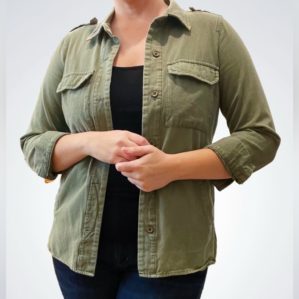 Casting Military Style Jacket with Metal Embellishments, Size Medium